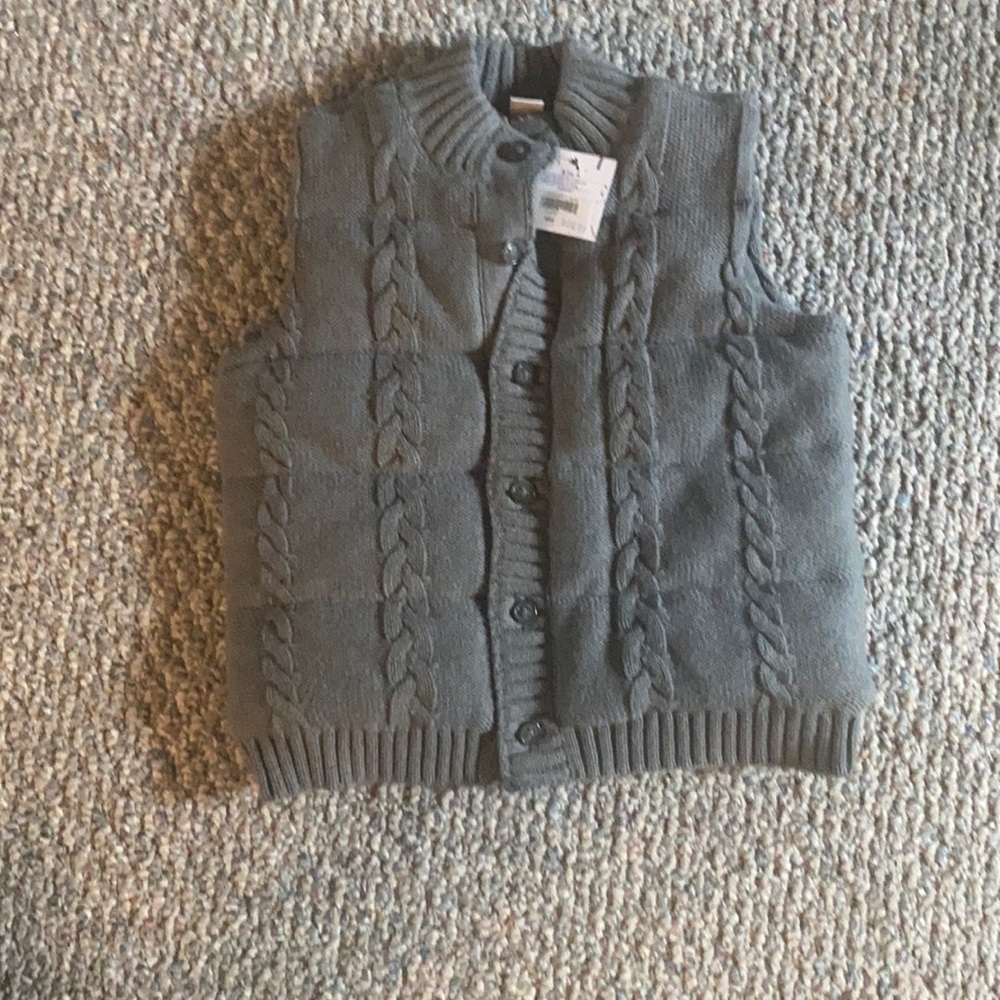 Gray button up vest.